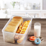 Tiawudi 2 Pack Large Bread Box for Kitchen Countertop, Airtight Bread Storage Container for Homemade Bread and Bakery Loaf, Plastic Bread Keeper, 11.6 Qt / 11L Each Tiawudi