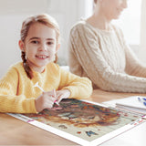 RICUVED Diamond Art Painting Kits for Adults, Lion Diamond Painting Kits 5D Animal Diamond Art Kit for Beginner, Flowers Diamond Painting Full Round Drill Art and Crafts for Gift Decor 30x40cm RICUVED