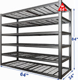 PMKES 64" Wide 6-Tier Garage Shelving Unit, 64" W x 24" D x 84" H, Heavy Duty Garage Storage Shelves,3900 LBS Capacity, Industrial Adjustable Shelves for Basement Warehouse PMKES