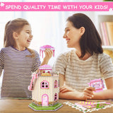 Rooftop Romance 3D Puzzle Dollhouse for Girls - Easy to Assemble 3-D Miniature Doll House Building Kit with LED Light for Kids - Educational Paper Jigsaw Puzzles - Perfect Craft Toys Gift - 101 Pcs Sourcingbay