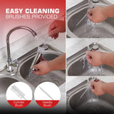 Vecolex 304 Stainless Steel Meat Injector Syringe-2 Oz Meat Injectors For Smoking with 3 Needles 3 Brushes-Spare O Rings-Food Injector for BBQ,Turkey & Brisket (Stainless Steel) Vecolex