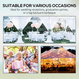 Outsunny 19.5' x 39' Party Tent, Heavy Duty Outdoor Canopy Tent Shelter with Removable Sidewalls, 2 Doors and 20 Windows, Large Tents for Parties, Wedding, Events, BBQ Grill, White Outsunny