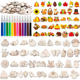 Fall Wooden Crafts Magnets Kits for Kids, 36 pcs Creativity Art DIY Painting Kit Supplies Decorate Your Own Painting Activities for Thanksgiving, Birthday Harvest Party Favors Gifts for Boys Girls gisgfim