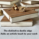 tumuarta Deckle Edge Paper Sketchbook, 92 LB, 150 GSM, 80 Sheets Mixed Media Paper, Acid Free, Handmade Journal Hardbound Sketch Book for Pencil, Ink, Markers, Acrylic and More (6" X 6") tumuarta