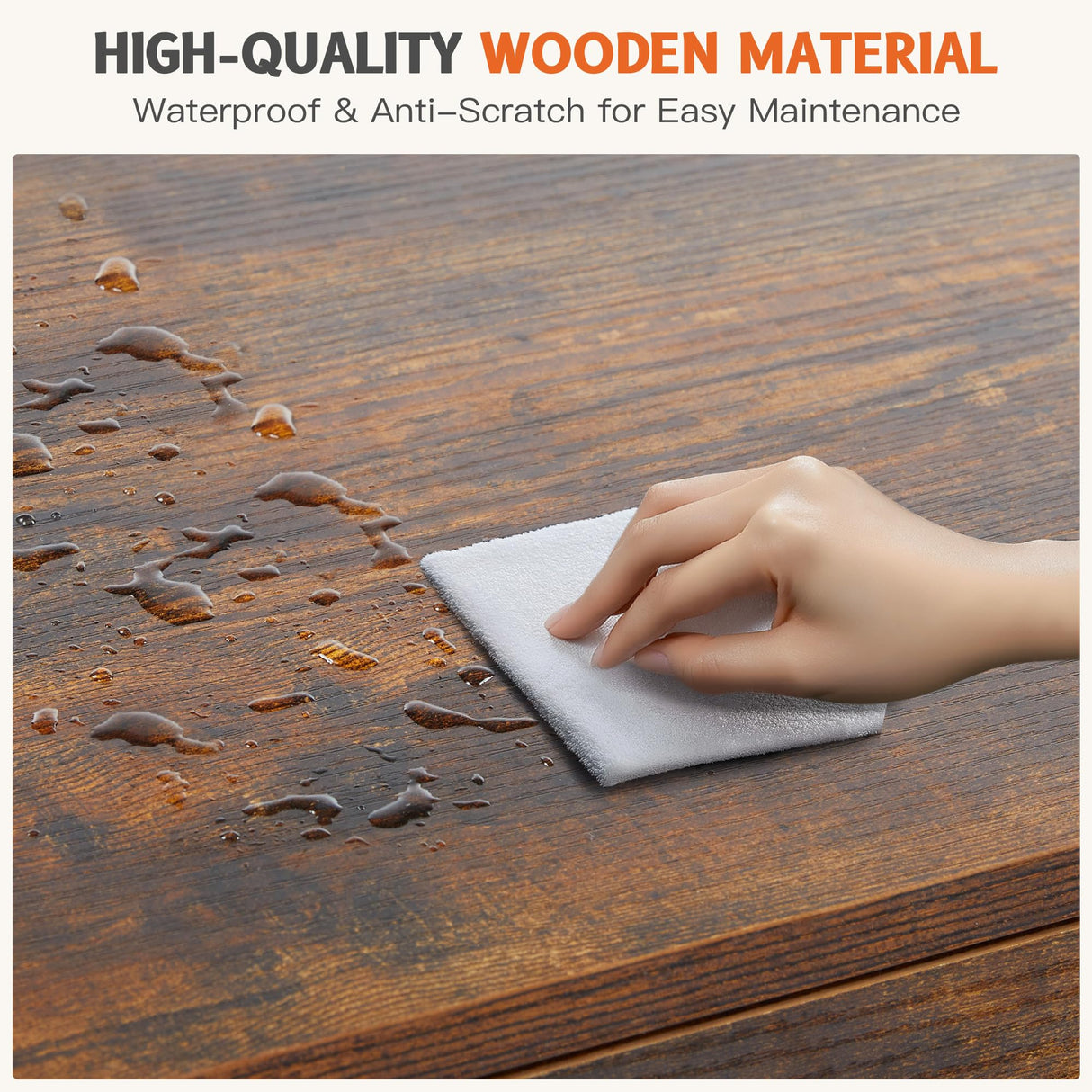 YSSOA TV Stand for 40 55 60 inch Living Room, 2 Cabinet Media Console Table, Entertainment Center with Storage, Soft Hinge Door with Handle, Wood Feet, Bedroom Furniture-Model Brown YSSOA