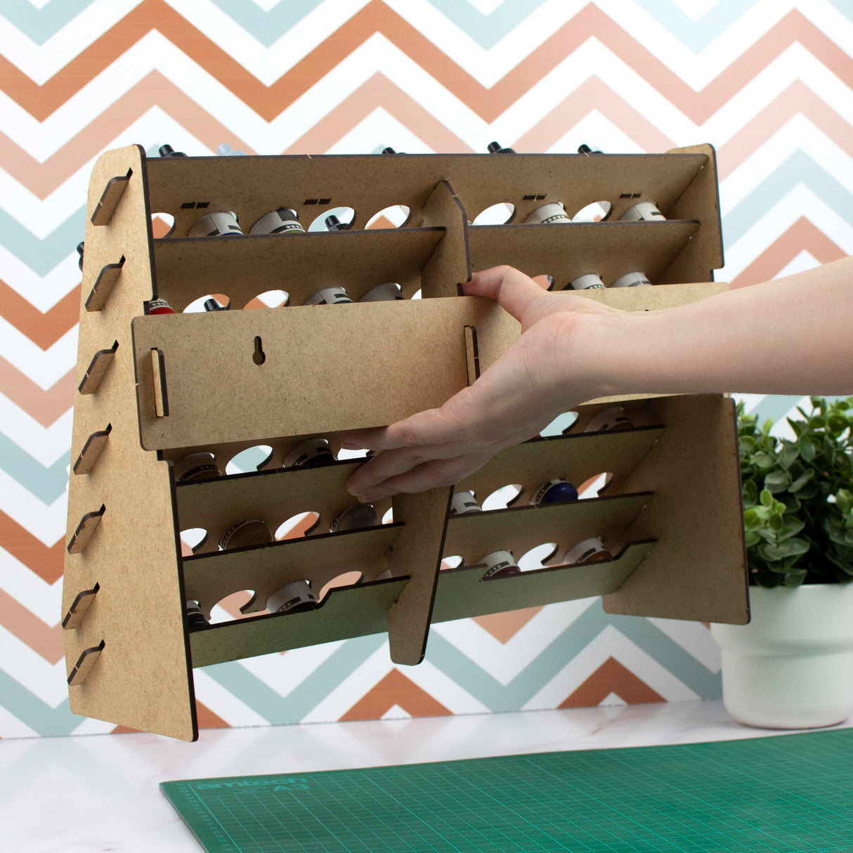 PROSCALE Paint Rack for model paints. Hobby craft Vallejo Tamiya Army compatible wall paint rack stand holder organiser storage for miniature warhammer art artists (26 mm) PROSCALE