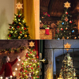 ODEETRONIC Snowflake Tree Topper Lights, 9in 20 Clear Christmas Star Treetop, 120V UL Certified Christmas Lighted Sonwflake Tree Topper, Warm Tree Topper for Xmas Tree Party Decoration ODEETRONIC