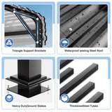 AirWire 20x40 FT Metal Carport Canopy Heavy Duty with Reinforced Base and Galvanized Steel Roof & Frame, Garage Shelter for Cars, Boats and Trucks AirWire