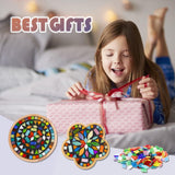 Nuyoach Diy Mosaic Craft Kit For Adults,Stained Glass Kits Mosaics Tiles For Crafts With Large Wooden Coaster Making Materials Package,Mosaic Ceramic Bulk Supplies For Women Kids Beginners Decor Gifts Nuyoach