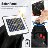 FLAME&SHADE 10 ft Solar Powered Outdoor Market Patio Table Umbrella with LED Lights and Tilt, Black FLAME&SHADE