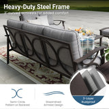 FansaFurn 5-Piece Outdoor Patio Furniture Set, Outdoor Metal Sectional Furniture with Cushions, Outdoor Conversation Seating Set with Coffee Table for Balcony, Garden, Deck, Backyard, Grey FansaFurn