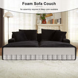 Tmsan 78.8" Oversized Double Chaise Lounge Sofa Indoor, Corduroy Boneless Couch Bed Comfy Foam Compressed Cloud Loveseat Sleeper Chair for Living Room Apartment Office Tmsan