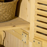 Outsunny 3' x 5' Wooden Outdoor Storage Cabinet, Garden Sheds & Outdoor Storage with Asphalt Roof & 2 Large Wood Doors with Lock, Natural Outsunny