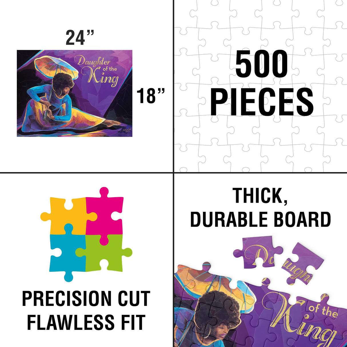 African American Expressions - Praise Dancer with Umbrella Puzzle – 500-Piece African American Jigsaw Puzzle for Adults | Inspirational Black Women Puzzle African American Expressions