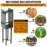 Wocepu 1 Pack Heavy Duty Stainless Steels U-Shape 4"x4"(Actual 3.5"x3.5") Wet Concrete Fence Post Holder, Psot Base, for Fence, Deck Railing, Pergola Wood Post Bracket Anchor (Dark Grey) WOCEPU