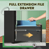 DEVAISE 3-Drawer Slim File Cabinet, Vertical Filing Cabinet, Fully Assembled Except Casters, Black DEVAISE