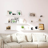 Solrot White Floating Shelves for Wall Decor, Wall Mounted Wood Storage Shelf for Bedroom, Living Room, Bathroom, Kitchen, Nursery, Display Picture Ledge Shelf with Lip Set of 2-14 Inches, White Solrot