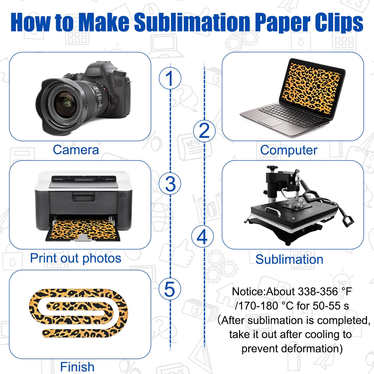 20 Pack Sublimation Paper Clips Sublimation Blank Thermal Acrylic Paperclip Mockup,4 x 2 inch Jumbo Paperclip Design for Sublimation, Creative Gift for Office, Classroom Supplies, Paperclip libfrnt