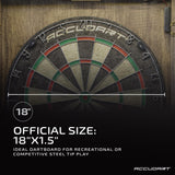 Accudart Match Pro Dartboard Cabinet Set - Official Size - Self Healing Sisal - Modern Style Woodgrain - Two Built-in Dartholders - LED Lighting - Includes Scoreboard, Chalk, Eraser, and Six Darts Accudart