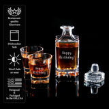 Personalized Whiskey Decanter Set with Photo, Logo or Text, Custom Engraved Liquor Decanter with whiskey glasses, Customized Gifts for Men, Dad, Birthday & Retirement with Wood Gift Box (Text or Logo) Yay! Personalized Gifts