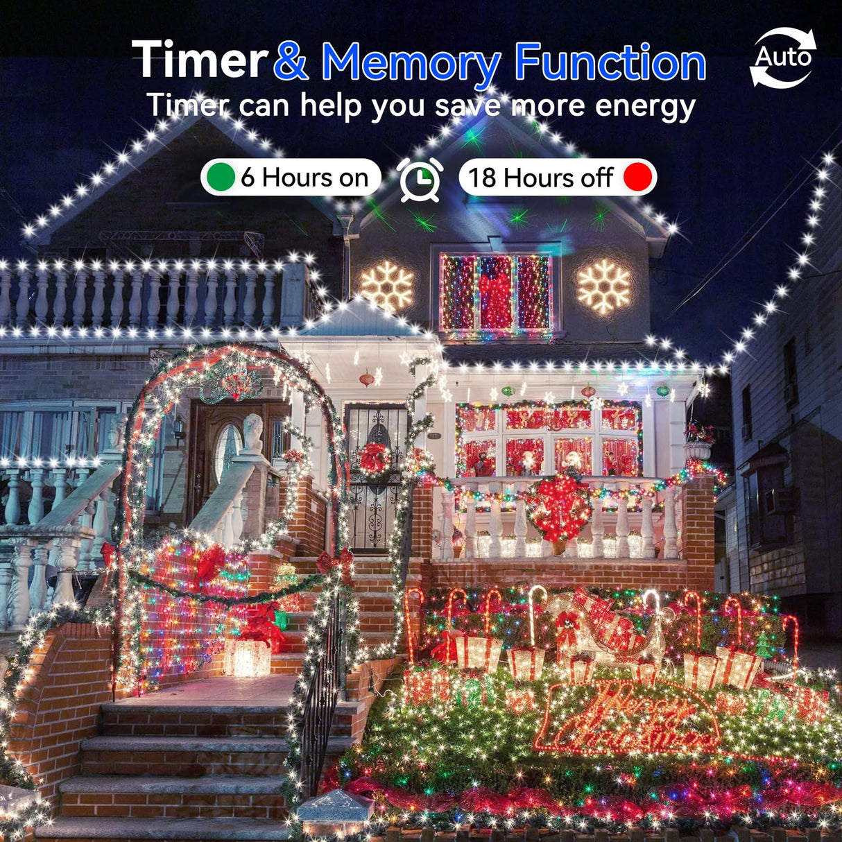 Hezbjiti 1000 LED 403 FT Christmas String Lights Outdoor, 8 Lighting Modes IP44 Waterproof Fairy Lights with Timer and Dimmable Function for Home Party Tree Decorations (Cold White, Clear Wire) Hezbjiti