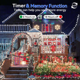 Hezbjiti 1000 LED 403 FT Christmas String Lights Outdoor, 8 Lighting Modes IP44 Waterproof Fairy Lights with Timer and Dimmable Function for Home Party Tree Decorations (Cold White, Clear Wire) Hezbjiti