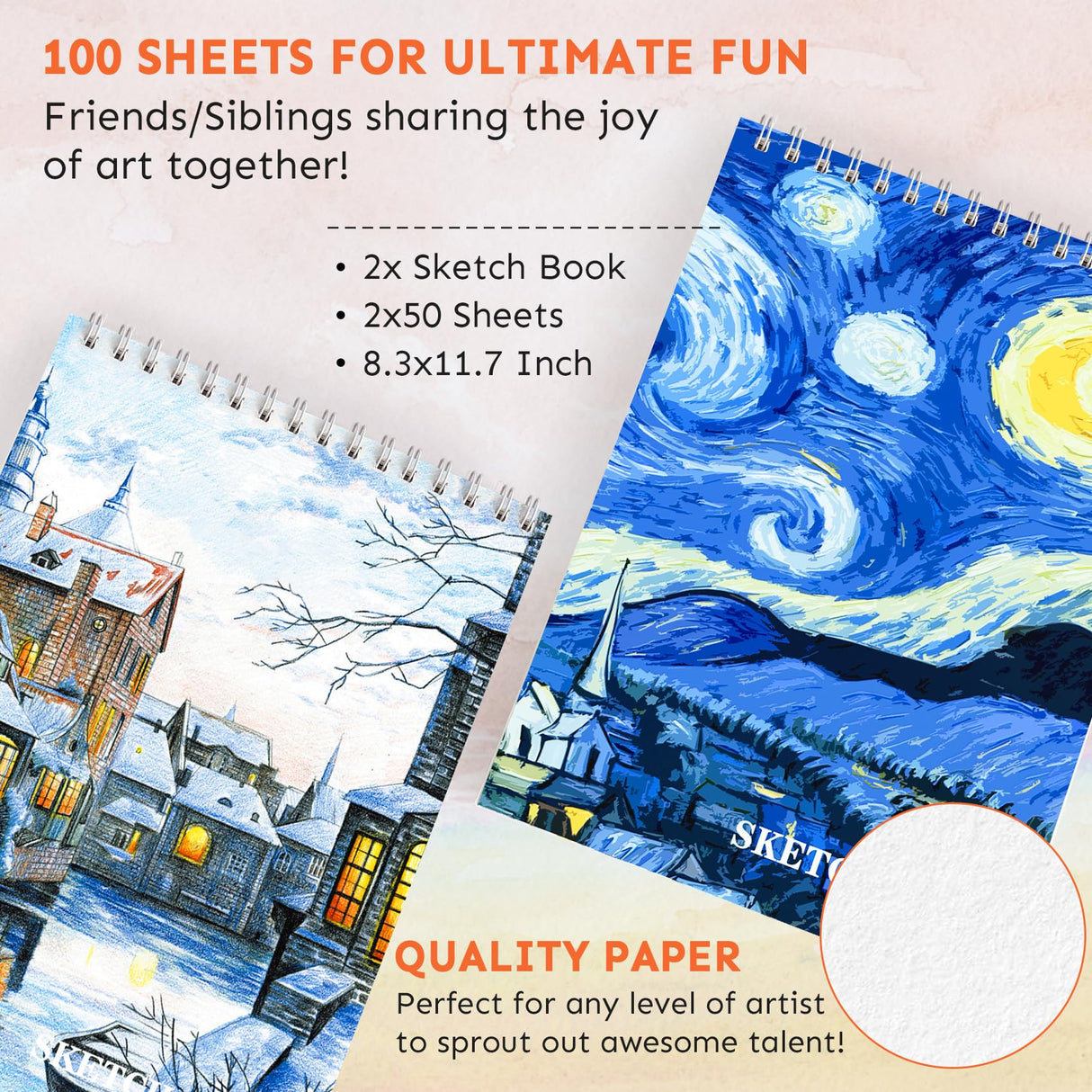 145 Piece Deluxe Art Set with 2 x 50 Sheet Drawing Pad, Art Supplies Wooden Art Box, Drawing Painting Kit with Crayons, Oil Pastels, Colored Pencils, Creative Gift Box for Adults Artist Beginners COOL BANK