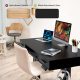 SHW 48-Inch Electric Height Adjustable Desk with Keyboard Tray and Two Drawers, Black SHW