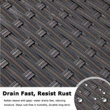 46” Black Rattan Bench with Metal Legs, Wicker Frame Patio Bench for Hallway, All Weather Outdoor Bench for Garden, Backyard, Porch Puntogen