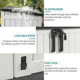 YITAHOME Light Gray Resin Tool Shed, 36 Cu Ft Waterproof Outdoor Horizontal Storage, Weather-Resistant Utility Shed with Air Vent for Trash and Lockable Doors, Garden Tools YITAHOME