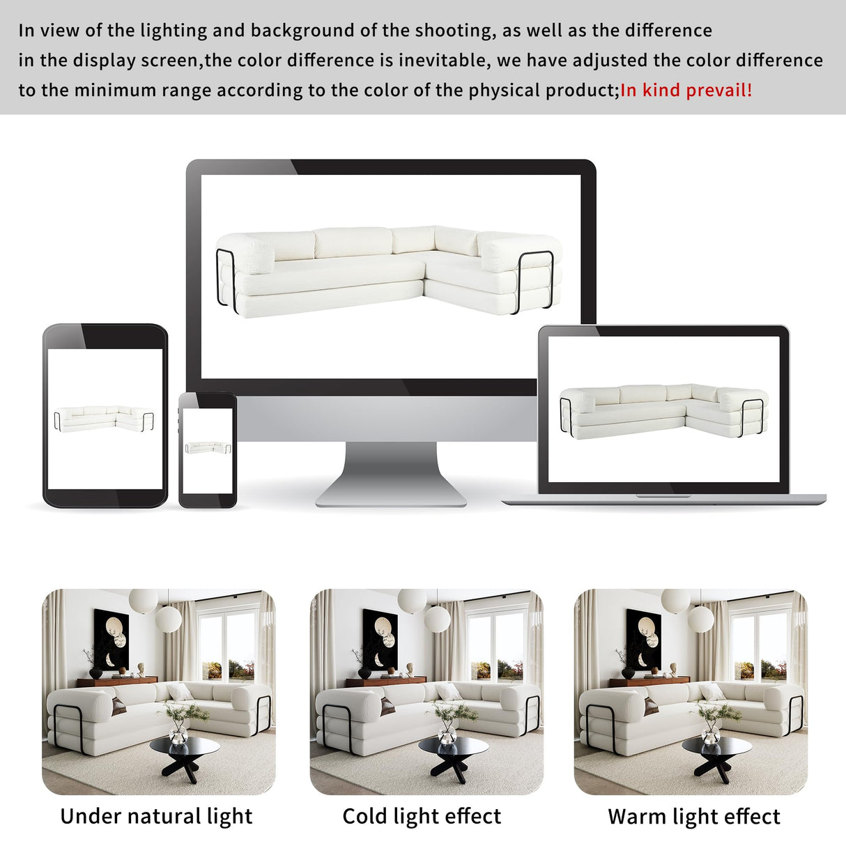 Merax L-Shaped Modular Sofa Bed in Corduroy Fabric, Convertible Sleeper Sofa Bed, 4 Seat Floor Couch for Living Rooms and Apartments, No Assembly Required, Beige Merax