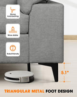 71.25" Modern Couches for Living Room, Deep Seat Sofa with 8” Cushion, Comfy 2-Seater Chenille Loveseat with Convertible Armrest, Removable Sofa Cover, High Leg(Light Gray) Upvilla