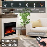 ERGOSOFT 39" Electric Fireplace with Mantel, Fireplace TV Stand with 30" Electric Fireplace Heater, Low Noise, Remote Control, Touch Screen, Timer, Adjustable Flame Color & Brightness ERGOSOFT