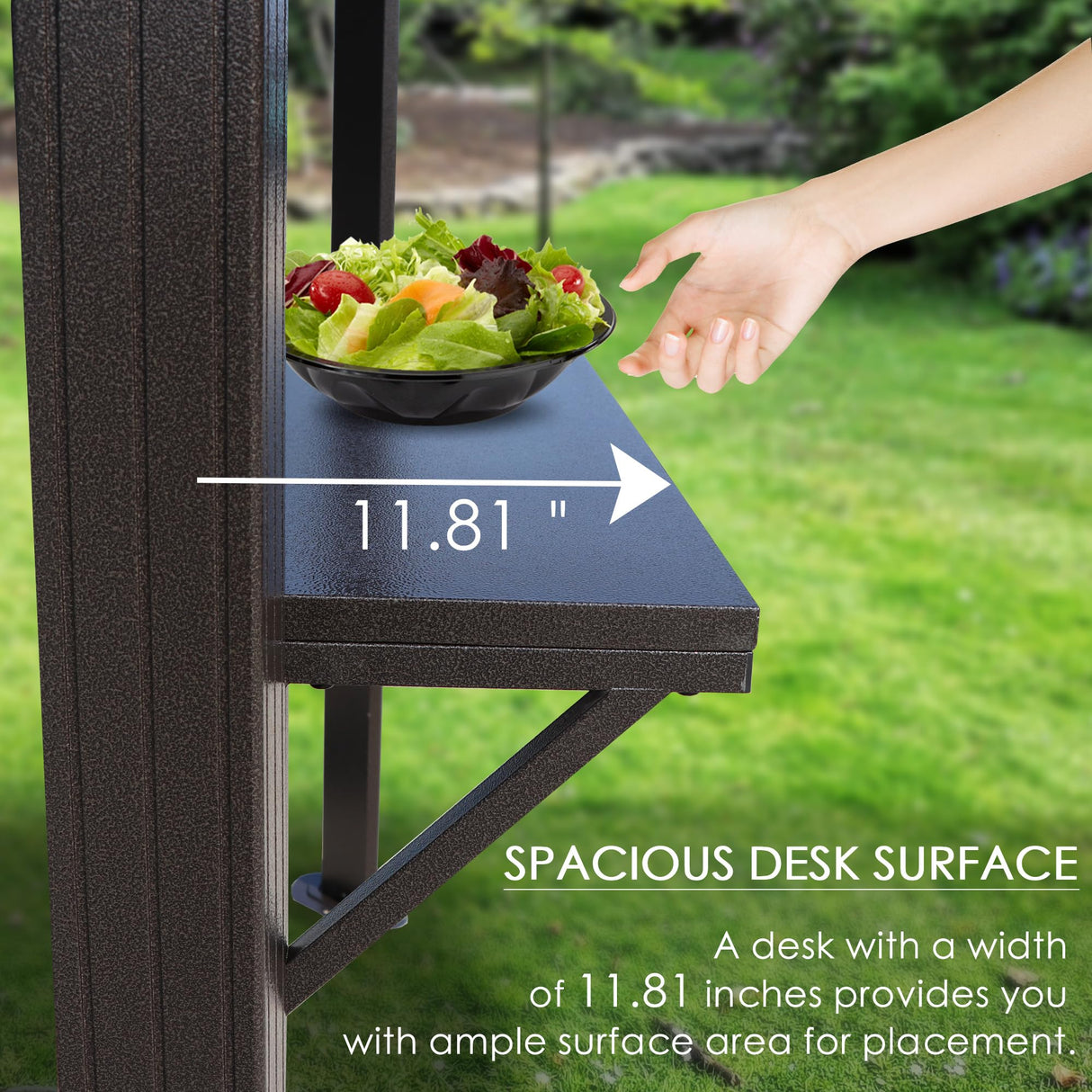 Kozyard 6’ x 8’ BBQ Hardtop Grill Gazebo, Outdoor Barbecue Gazebo with Double Galvanized Metal Roof, Aluminum BBQ Gazebo with 2 Side Shelves for Outdoor Grilling Station (Brown/Hardtop) Kozyard