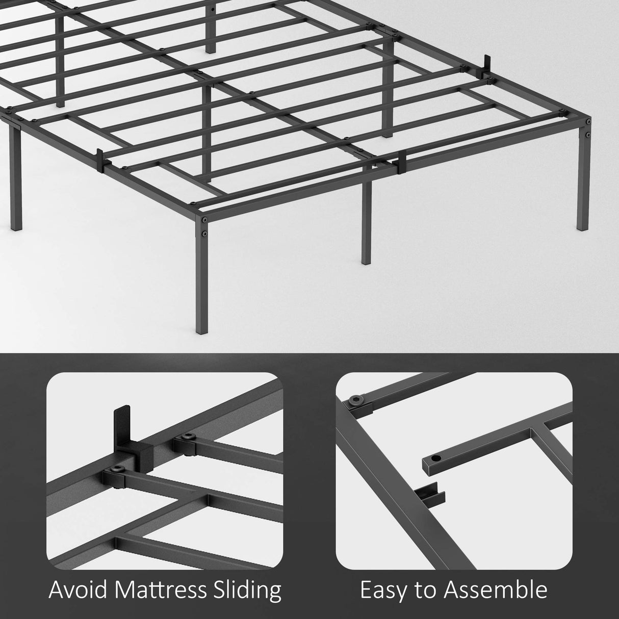 IDEALHOUSE Full Bed Frame with Storage 14 Inch Metal Platform Bed Frame with Steel Slat Support No Box Spring Needed,Mattress Foundation,Easy to Assemble… IDEALHOUSE
