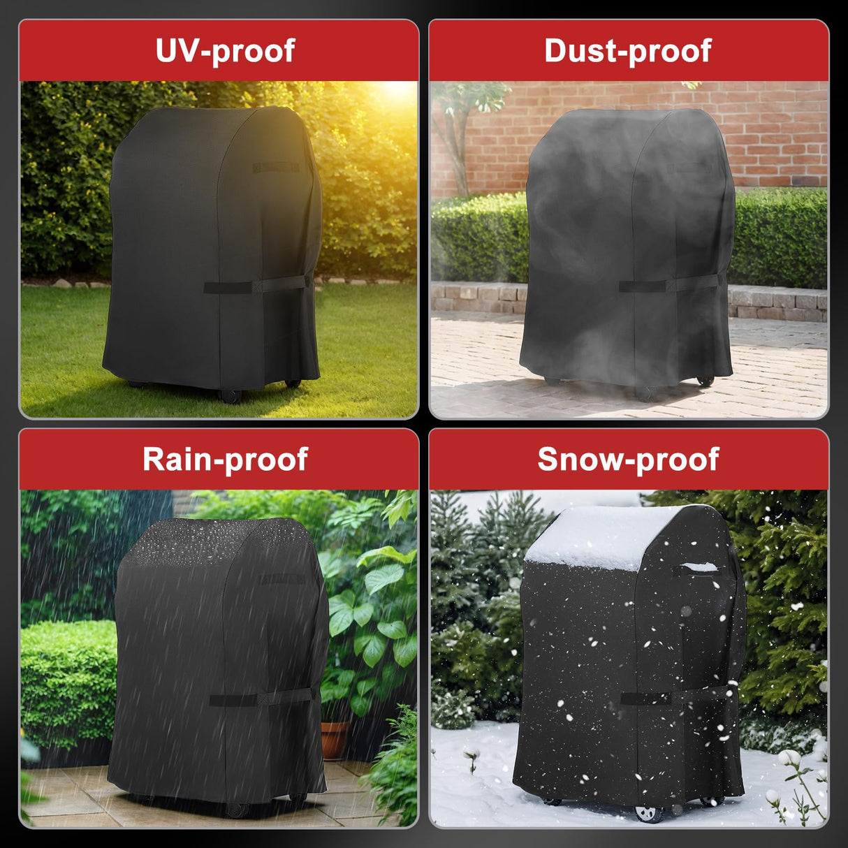 LBTING Grill Cover, 40-inch Heavy Duty 300D Oxford Waterproof Windproof UV Resistant BBQ Gas Grill Cover for Outdoor Barbecue Fit Most Brands Weber, Brinkmann, Char Broil, Holland LBTING