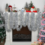 DECORA 33 Feet Silver Tinsel Garland, Christmas Metallic Hanging Tinsel Garland for Xmas Tree Home and Party Decoration CCINEE