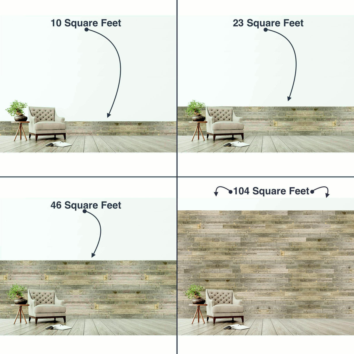 BarnwoodUSA Real Reclaimed Wood Wall Planks for Nail Up Application | Rustic Farmhouse Board Panels DIY Solution Shiplap-Style Accent Natural Weathered Gray 10 Square Feet BarnwoodUSA LLC