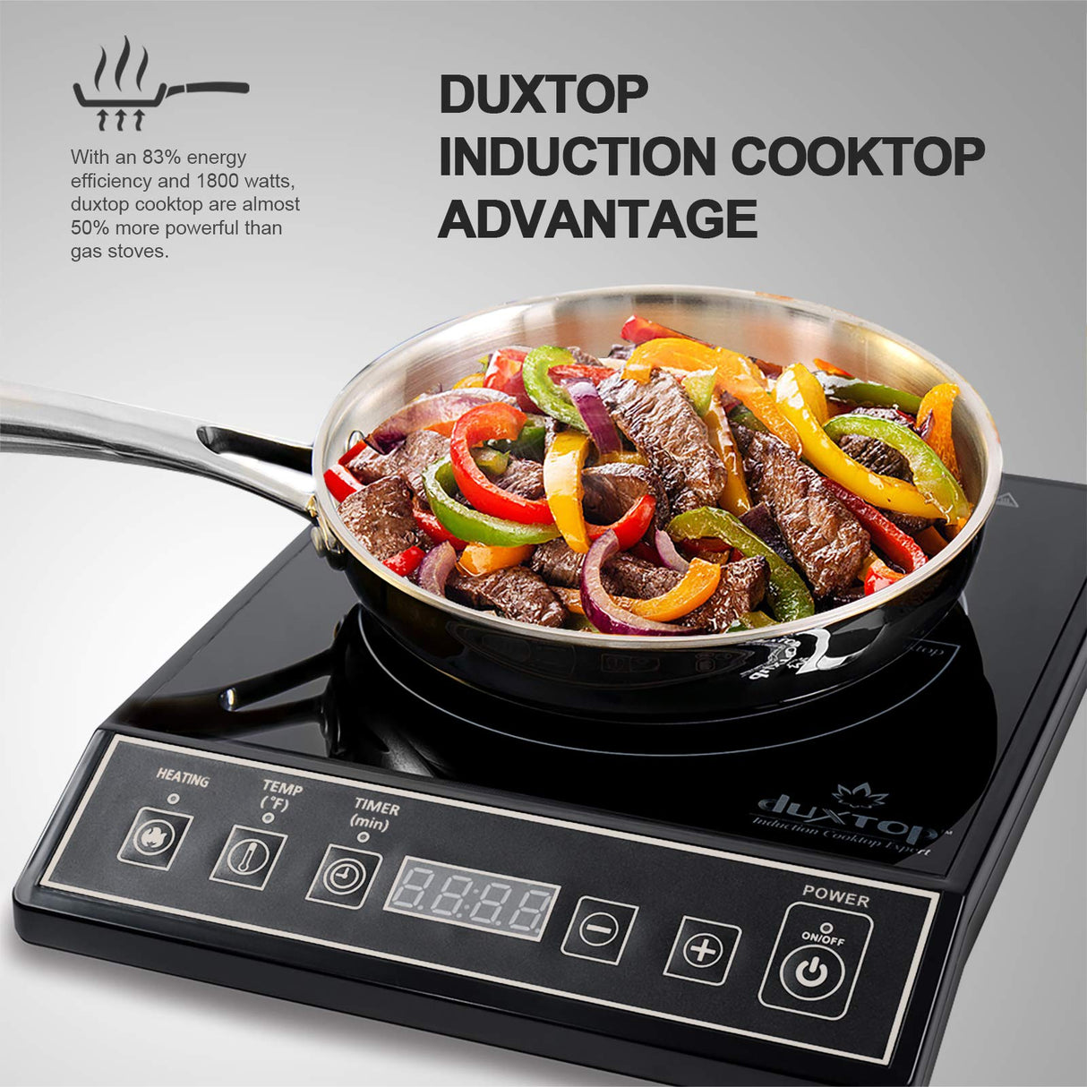 Duxtop 1800W Portable Induction Cooktop Countertop Burner, Black 9100MC/BT-M20B duxtop