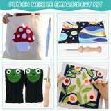 37Pcs Punch Needle Embroidery Kit - Complete for Needle Punching - Includes Punch Needle Tools in Various Sizes,Perfect for Crafting&Gift(White) Zuaooz