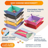 Newverest All-You-Need Puzzle Set: 8 Puzzle Sorting Trays for up to 2000 Pieces, 6 Glue Sheets, 1 Large Scraper & 2 Adhesive Hangers in Gift-Ready Packaging – Must-Have Saver Kit for Puzzle Lovers Newverest