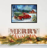 RUIHA Christmas Diamond Painting Kits,Winter Diamond Art Kit for Adults,Red Truck 5D Paint with Diamond Full Drill for Parents-Children Interrction,Wall Decor(12x16) (Snowy Night) RUIHA