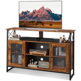 WLIVE TV Stand 55 inch TV,Tall Entertainment Center with Storage, Farmhouse Industrial TV Console for Bedroom Living Room, Rustic Brown WLIVE