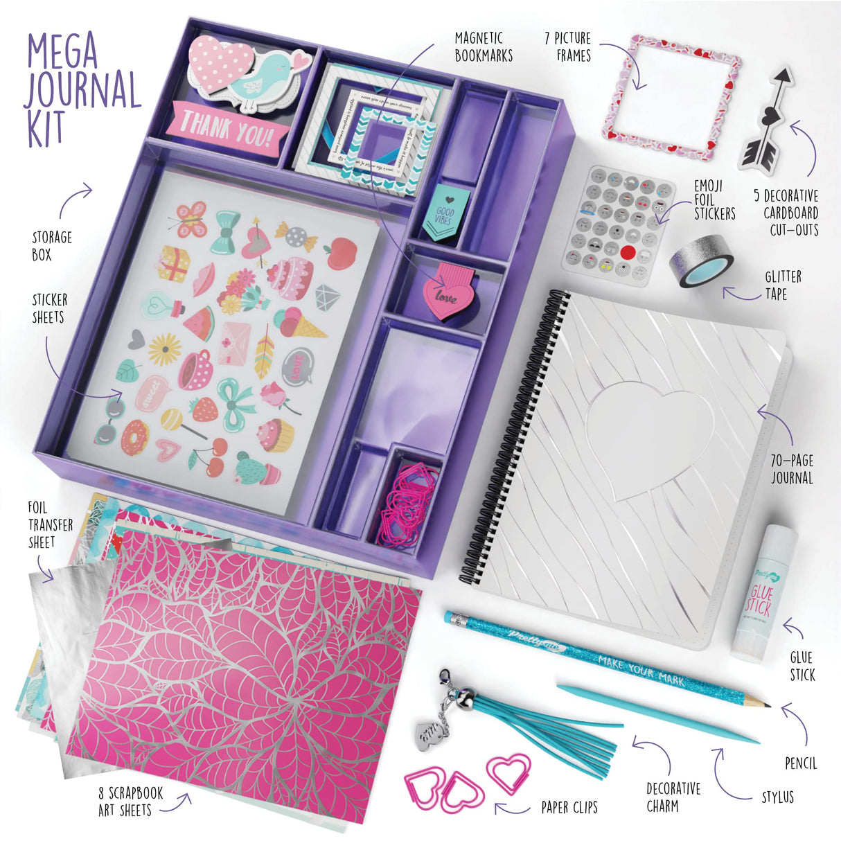 DIY Journal Kit for Girls - Great Gift for 8-14 Year Old Girl - Cool Birthday Easter Gifts Ideas for Teens - Fun, Cute Art & Crafts Kits for Tween Teenage Kids- Scrapbook & Diary Supplies Toy Set Pretty Me