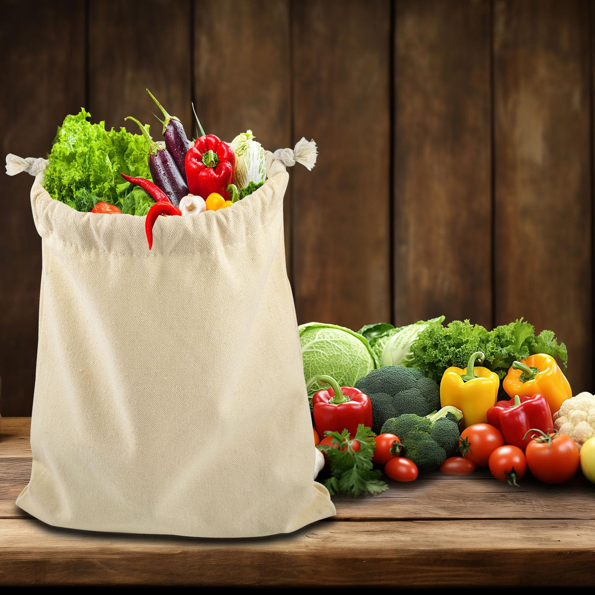 10PCS Sublimation blank drawstring bag Reusable canvas Heat Press DIY crafts Party Wedding Christmas storage Home party art supplies OKBA