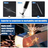 2 Pcs Welders Pencil with 48 PCS Round Refills Mechanical Pencils Metal Welding Marker for Tube Pipe Fitter Welder Steel Construction Woodworking (Silver) Gersoniel