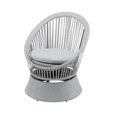 Christopher Knight Home Banes Egg-Shaped Wicker Lounge Chair Outdoor, Iron Frame Egg Chair Outdoor with Removable Cushion, Comfy Reading Chair for Garden Backyard Balcony Poolside, Grey Christopher Knight Home