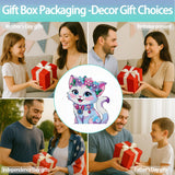 YIYIAH Diamond Art Cat Decor Statues Desk Placement Ornament - 5D Cartoon Diamond Painting Kits for Beginners - DIY Diamond Art Kit Full Round Drill Big Gem Art Cat Gifts for Women YIYIAH