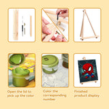 Cartoon Paint by Numbers Kit for Kids with Framed Canvas - with Wooden Easel, Easy Kids Paint by Number Kits Age 8-12, DIY Acrylic Oil Painting Kits with 4 Wooden Brushes Nice Gift Box (12x16 inch) KOJEFCV