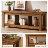 Tribesigns 63" Solid Wood TV Stand, Entertainment Center for 65 inch TVs, Farmhouse Style with 3 Open Storage Shelves, Rustic Brown Console for Living Room Bedroom, Fits 55 60 65 75 Inch Television Tribesigns